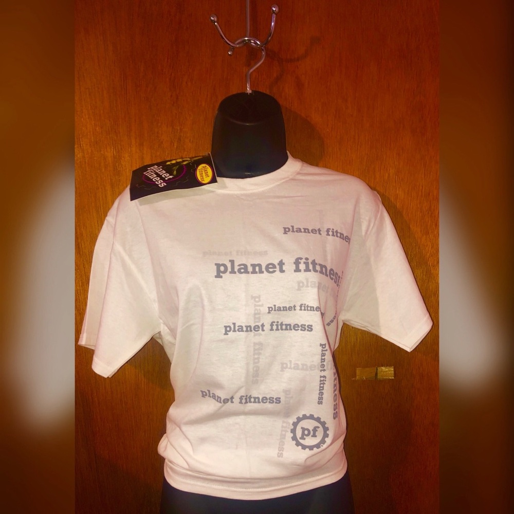 White Planet Fitness tee